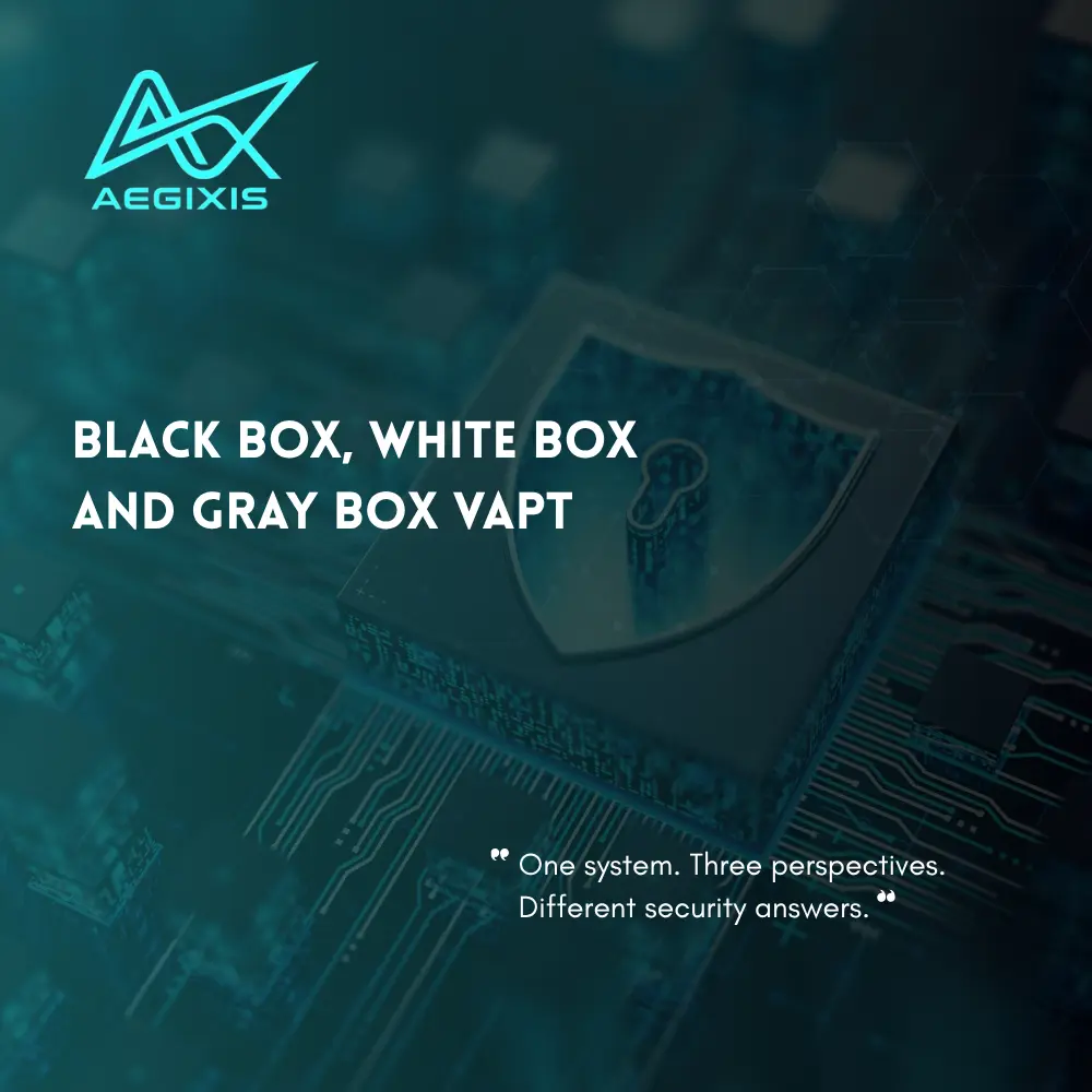 Black box, white box and gray box VAPT compared by tester knowledge, access and security testing depth