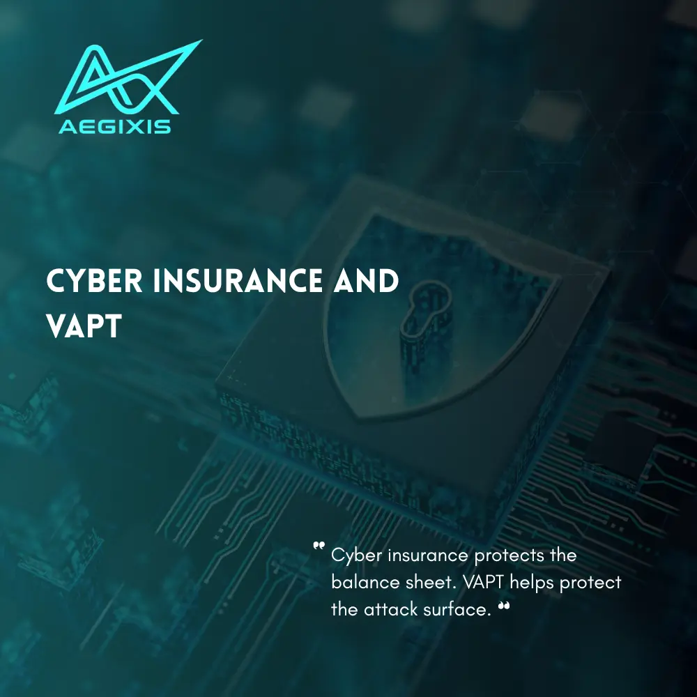 Cyber insurance and VAPT assessment showing business cyber risk and security testing