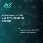 Conditional access and device trust evaluating user identity, device compliance and access risk before granting business access