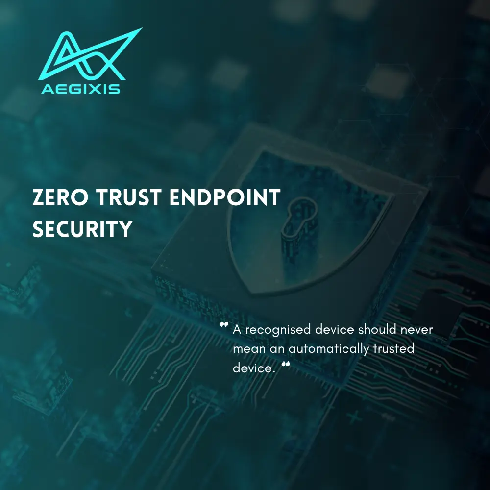 Zero Trust endpoint security verifying user identity, device health, privileges and access before allowing business connections